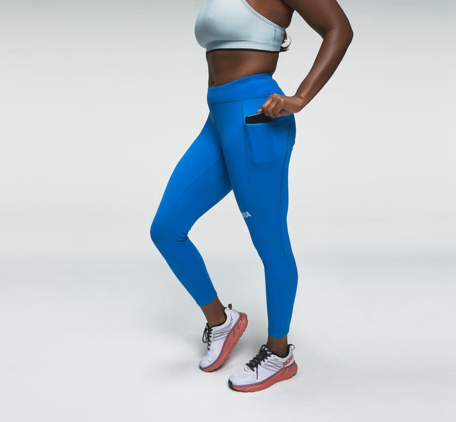 Pants Womens - Hoka One One Performance Crop Tight - Blue - BCKQDRT-45